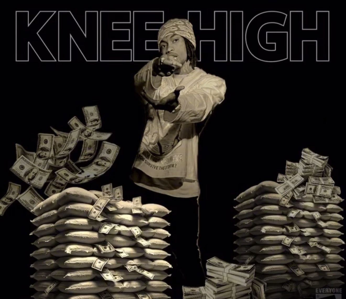 KNEE HIGH cover artwork featuring RISKTaker SANE